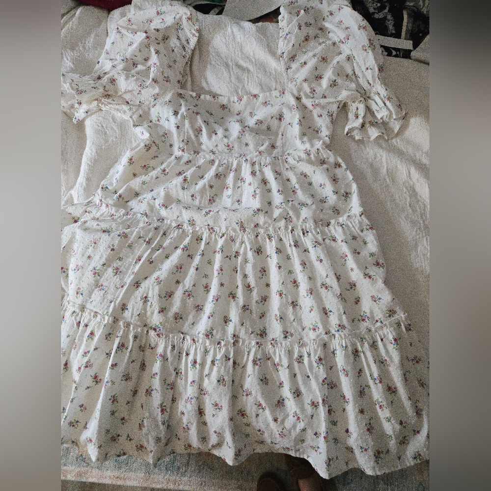 Floral White Dress